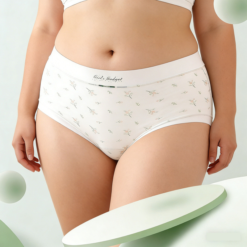 10A Antibacterial Crotch Women's Underwear Camellia Fragrance Ultra-Thin Tulip Comfortable 150kg Plus Size Underwear for Plus-Size Women