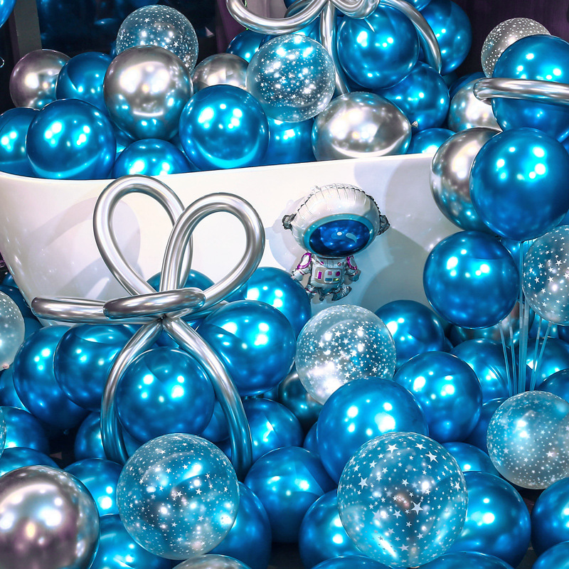 Metal blue atmospheric balloon