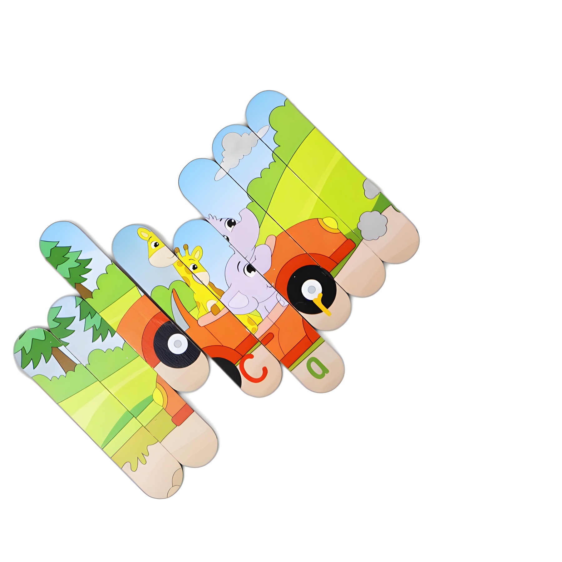 Niños barras de helado de madera puzzle de pensamiento lógico 3 + puzzle infantil de educación temprana divertido puzzle de barra de iluminación