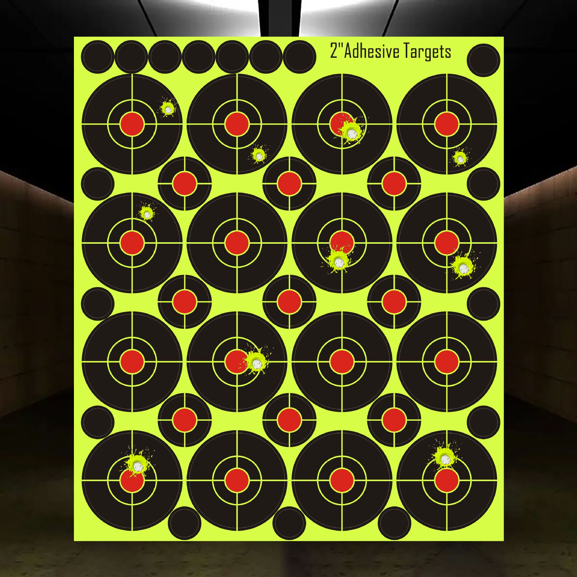 2-inch replacement splash yellow target sticker, adhesive and suitable for all shooting training.
