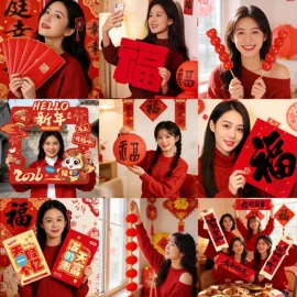 节庆用品;场地布置道具;福字/福字贴