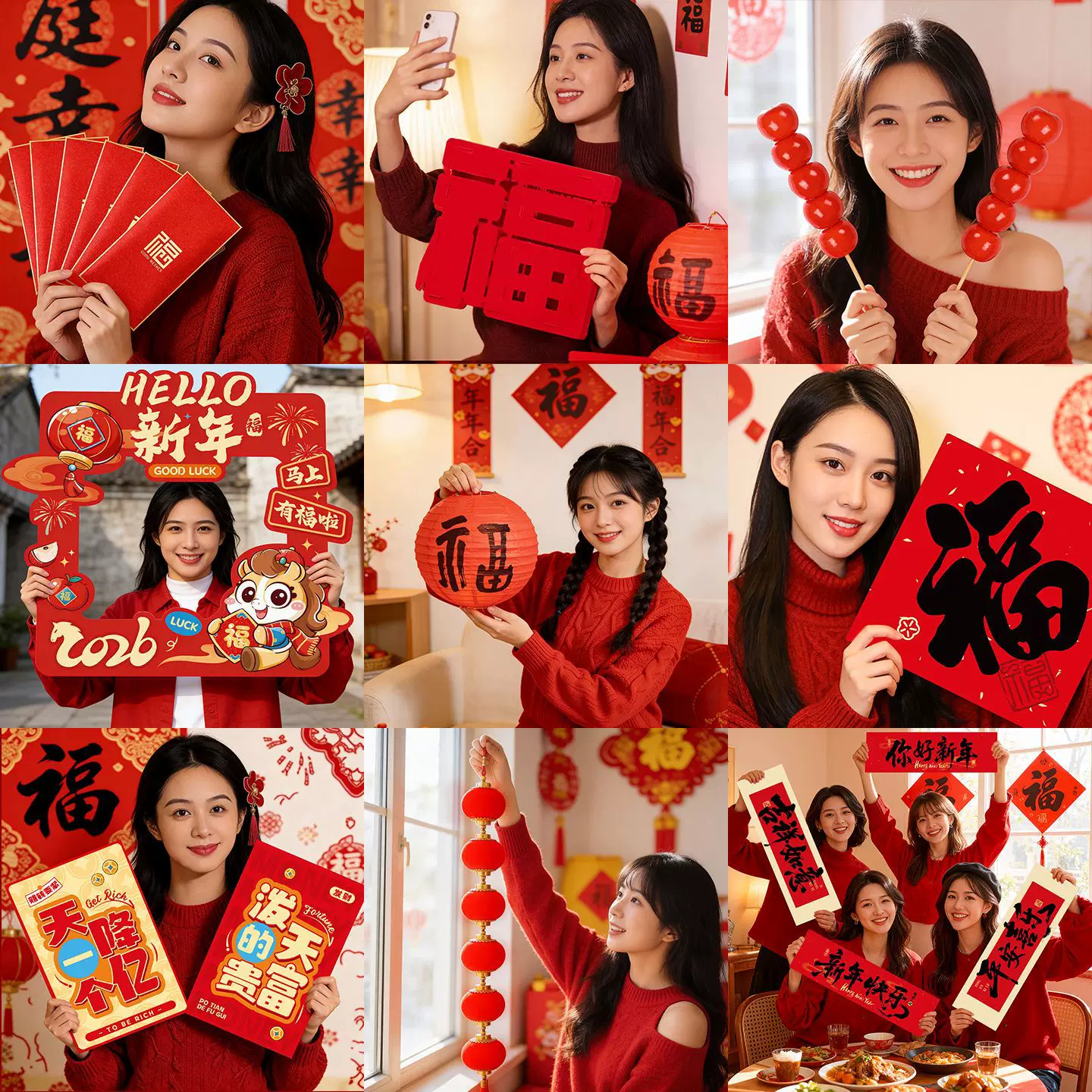 2026新年元旦马年拍照道具商场店铺幼儿园教室场景氛围布置装饰品