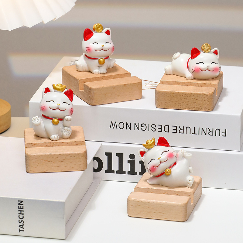 かわいい招き猫携帯電話スタンドデスクトップ装飾事務室ステーション装飾誕生日プレゼント事務文化用品|undefined