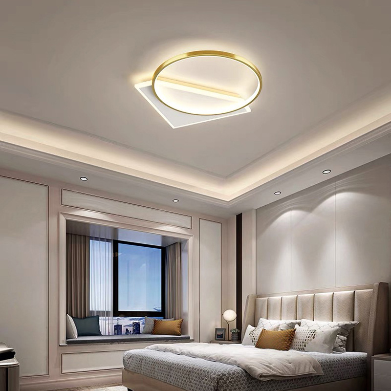 Lámpara de dormitorio minimalista ultrafina, red nórdica, lámpara de estudio acrílica, lámpara de techo led, lámpara Zhongshan