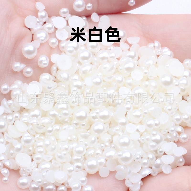 平底珍珠米白2