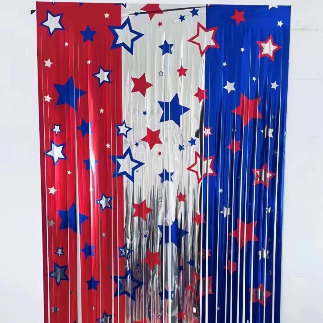Amazon's Hottest Independence Day Party Rain Silk Decoration Cross-Border Holiday Party Decoration Background Props