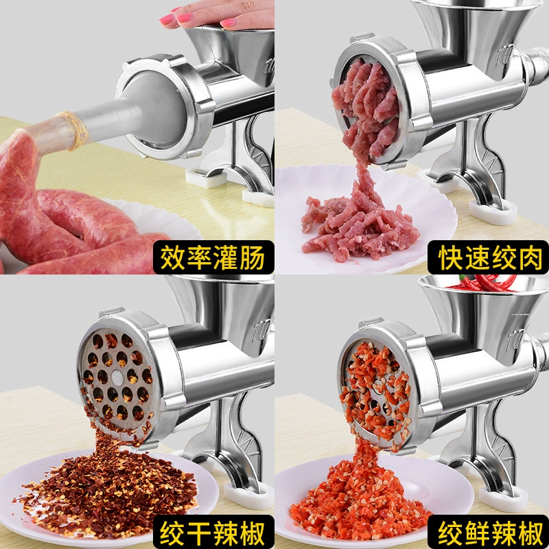 DIY алюминиевый сплав клизменная машина бытовая мясорубка колбасная машина мясорубка измельчение перца овощной измельчитель ручной
