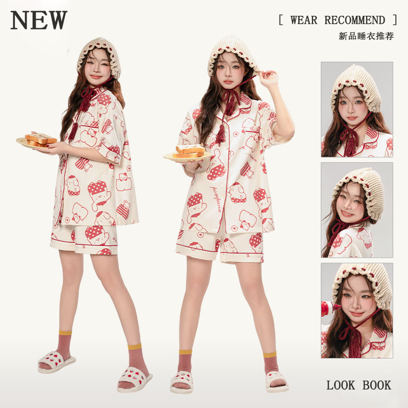 D.M-213 더블 쇼트 카툰 푸딩 도그 가디건