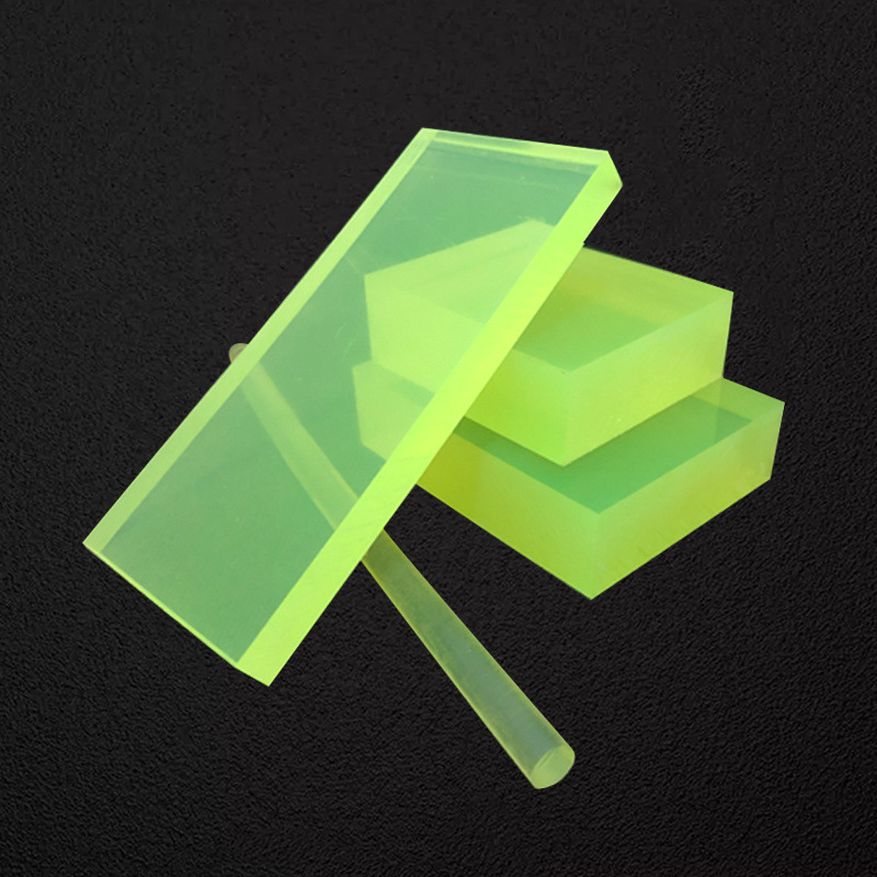 黄色半透明聚氨酯板优力胶牛筋板PU方块耐磨PU板黄色pu板材