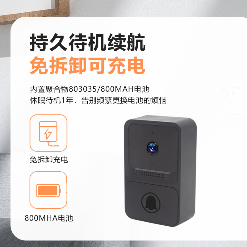 Z20 inteligente timbre inalámbrico remoto hogar WiFi timbre de vigilancia video intercomunicador color visual