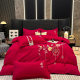 New light luxury embroidered quilt cover four-piece brushed embroidered quilt cover bed sheet 4-piece simple double bed upper supplies