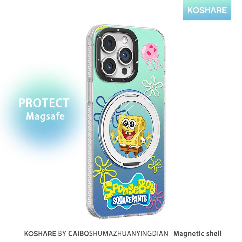 Spongebob Squarepants Suitable for Apple 16 Pro Max Phone Case 13 Cute Cartoon 15 Magnetic Stand 14 Couple 11 Hard Case