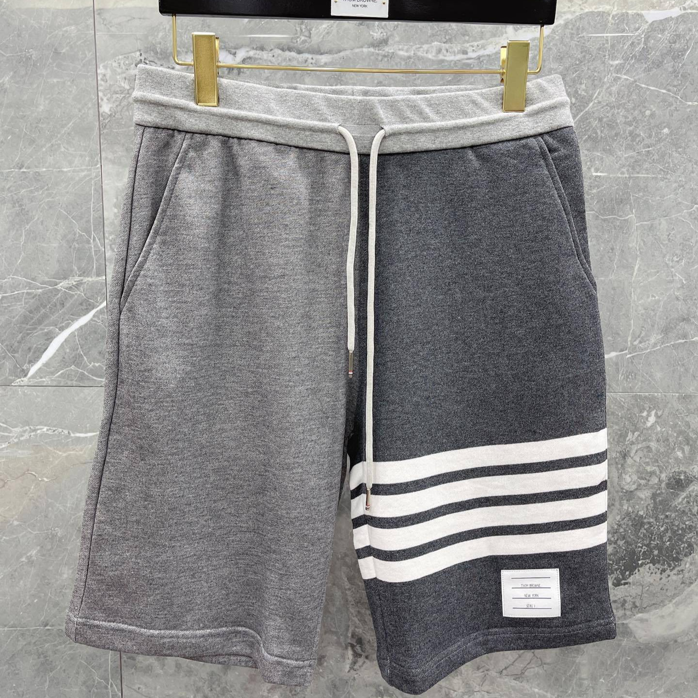 【Tb】Factory Direct Sale Summer Classic Four-Bar Stripe Tie-Dye Color-Blocking Unisex Casual Daily Shorts