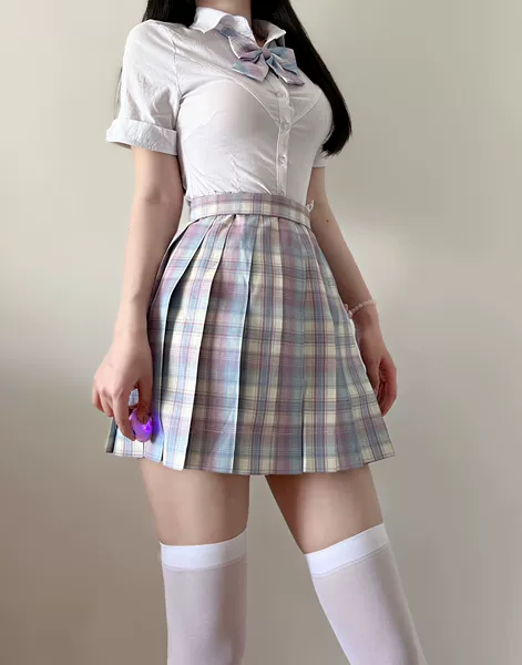 Glass shirt, skirt, bow tie