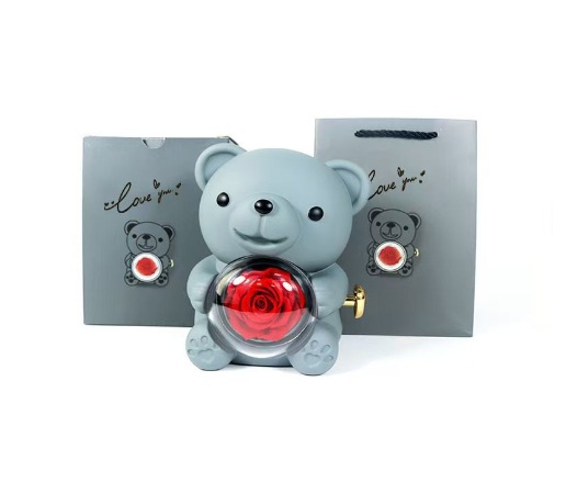 Caja de Regalo de Rosas, Caja de Terciopelo con Lazo Blanco, Collar Acrílico, Embalaje de Joyería para el Día de San Valentín Chino, Caja de Joyería