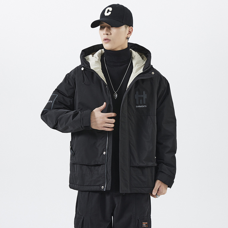 Hochwertige amerikanische Daunenjacke für Herren im Winter, trendige Marke, dick, mittellang, lockere Sport-Kapuzenjacke, lässiges Oberteil_voghion.com