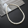 Sophisticated necklace from pearl, universal sweater, chain for key bag , accessory, simple and elegant design, wholesale