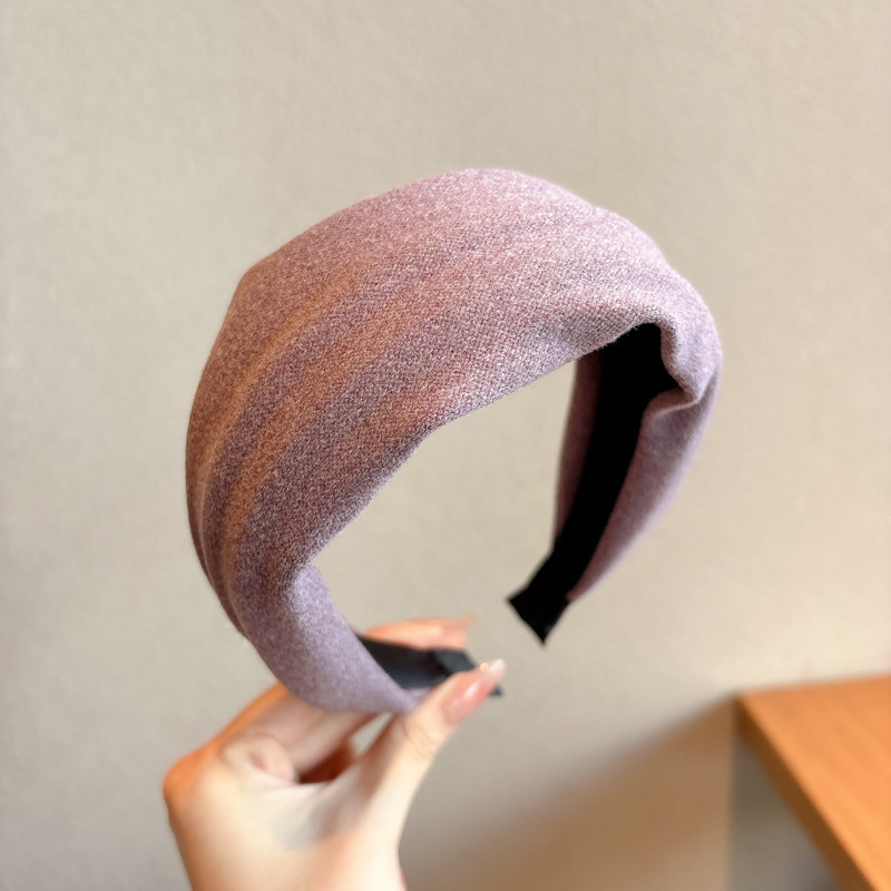 Yi Mengling con el mismo cráneo alto tejido banda de cabello mujer no estrangular la presión de cabello banda de cabello de borde ancho adornamiento de cabello rojo lavar la cara tarjeta de cabello