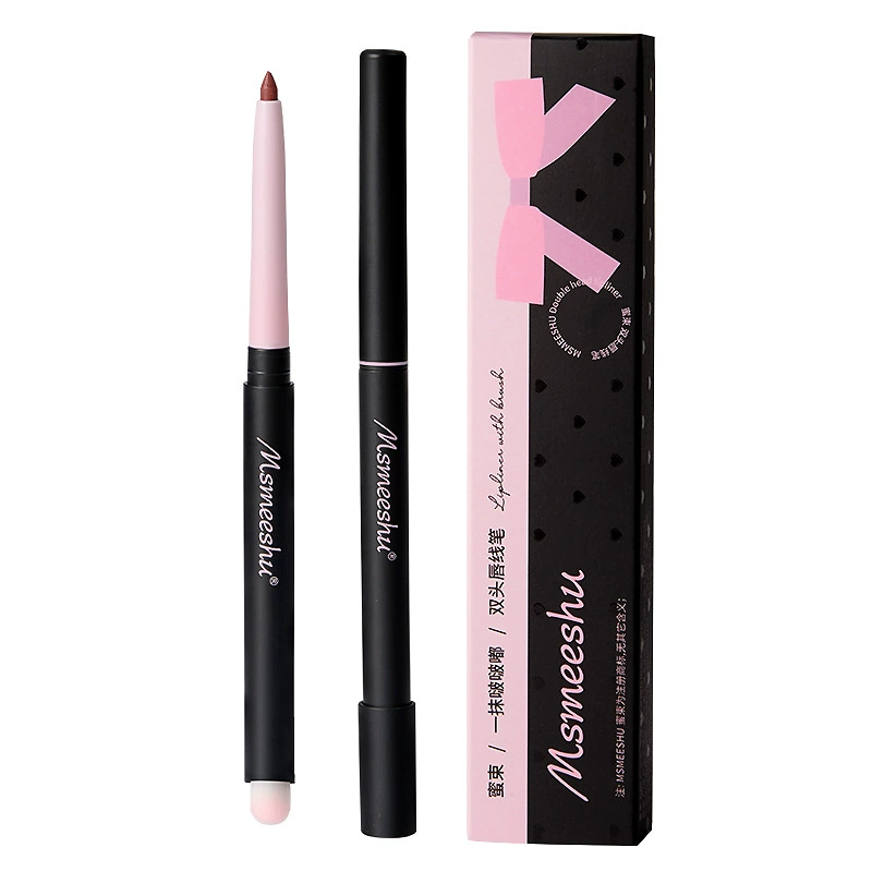 Губной карандаш с двухсторонним наконечником MSMEESHU, помада-лайнер Matte Lipstick & Liner, стойкость, 0.3 г