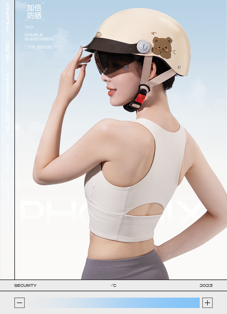 3C Certified Electric Vehicle Helmet for Men and Women, Summer Safety Helmet, Battery Motorcycle Sunshade, Sun Protection, Lightweight Half Helmet