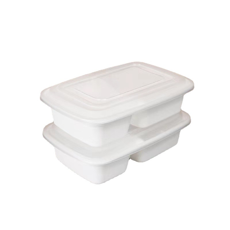 Caja de almuerzo única, caja de embalaje esmerilada, caja de plástico rectangular, caja de comida rápida resistente a altas temperaturas para llevar, caja bento con tapa