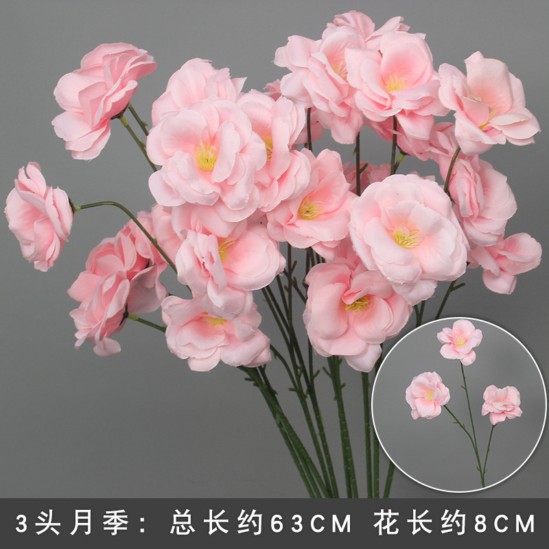 10 flores rosadas bodas flores de seda decoración floral flores falsas hortenida Wenxin Road Artes florales otros