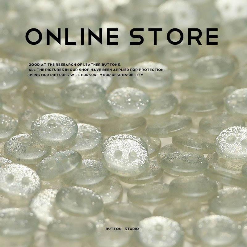 MOSN silver sequined two-eye button transparent resin accessories knitted cardigan sleeve collar button shirt top button
