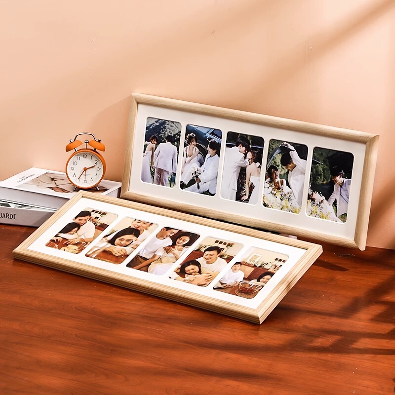 Creative diy horizontal and vertical version of the couple photo frame five consecutive six consecutive 6 inch according to solid wood multi-palace wall hanging girlfriends commemorative gift Creative diy horizontal and vertical version of the couple photo frame five consecutive six consecutive 6 inch according to solid wood multi-palace wall hanging girlfriends commemorative gift