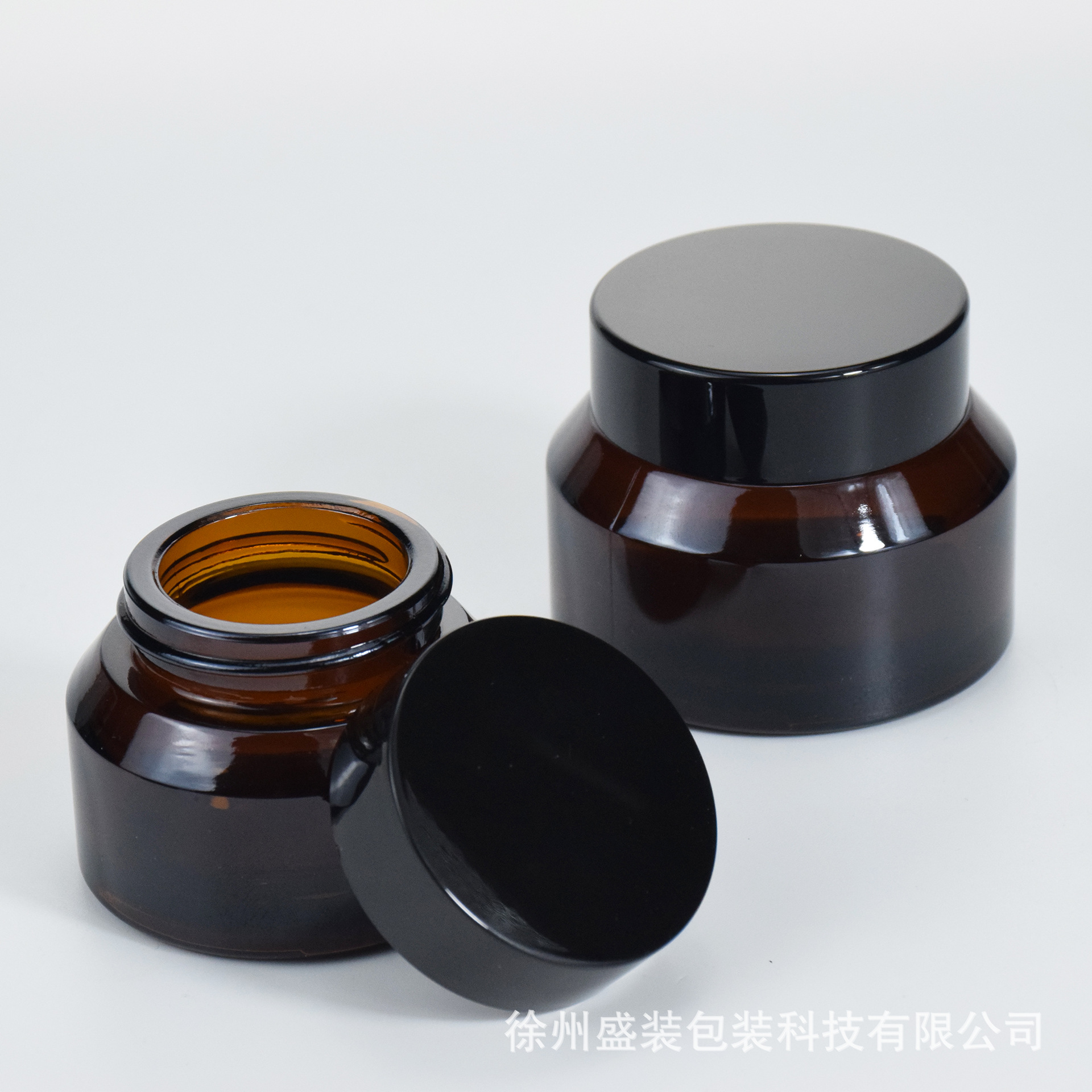 15g/30g/50g茶色玻璃膏霜瓶斜肩化妆品分装瓶避光面霜小样空瓶