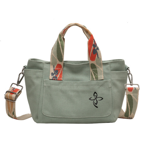 Ladies' Leisure Shoulder Bags 2024 New Canvas Tote Bags Simple Leisure School Commute Crossbody Bags High Style