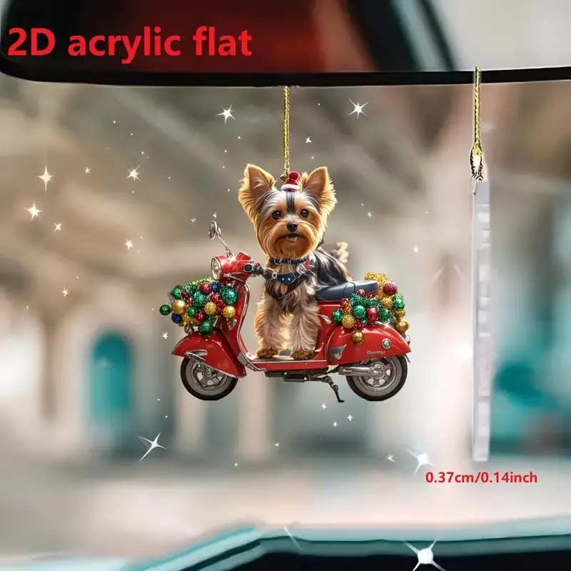 Navidad transfronteriza nuevo creativo coche perrito colgante acrílico plano coche interior decoración de la fiesta