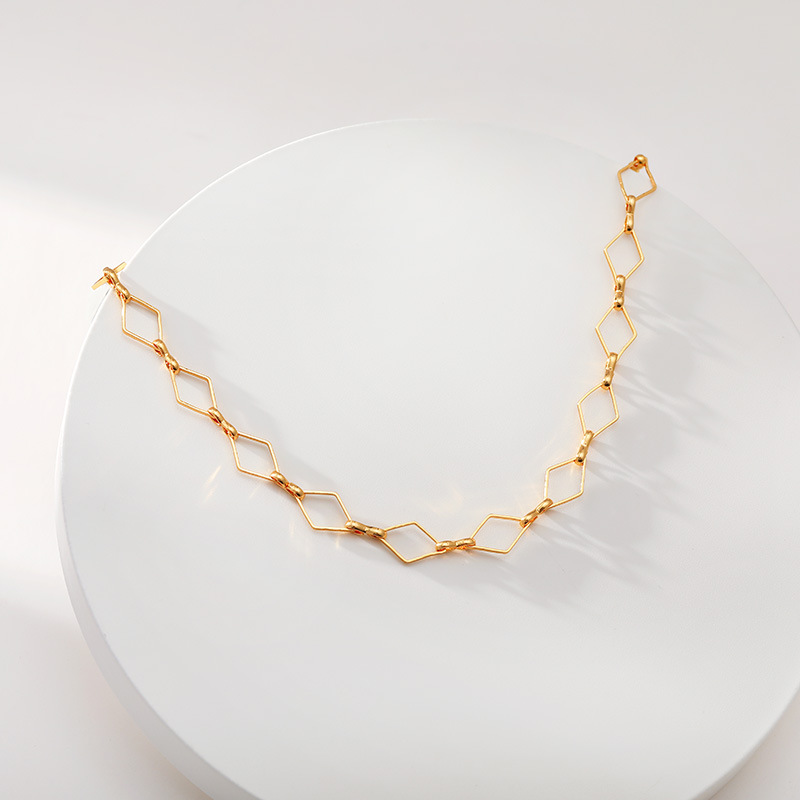 Simple Style Rhombus Copper Chain Necklace
