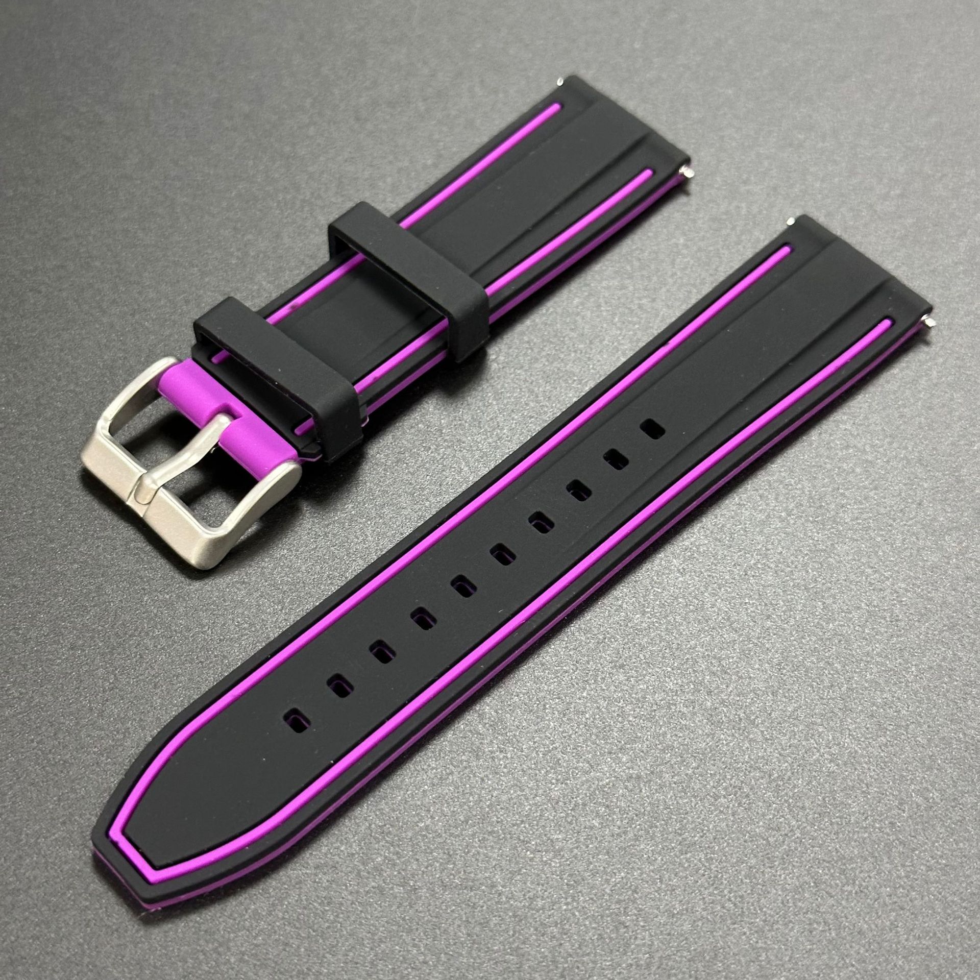 Universal de la correa de silicona transfronteriza interruptor de liberación rápida de dos colores banda de oído adaptador 20 22 24mm de silicona de dos colores Reloj