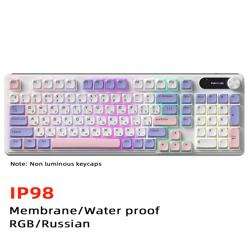 FURYCUBE IP98機械手触り防水キーボードコンピュータゲームコンテスト高颜値有線静音キーボード|undefined