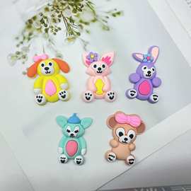 卡通加厚星黛露小熊兔子软胶配饰 diy饰品玩具鞋扣手机壳水杯冰箱