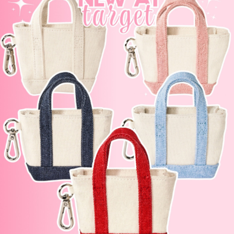 Cross-Border Mini Small Square Bag with Contrasting Colors, Niche Design, Small Earphone Pouch That Can Be Hung on a Bag, Lipstick Canvas Bag