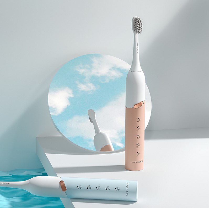 Lock&Lock Enr1337Pik Smart Long Battery Life 7 and Waterproof One-Click Start Self-Cleaning Electric Toothbrush Wholesale