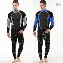 跨境男士冬季保暖泳衣 长袖长裤连体高弹潜水服 训练用冲浪服现货