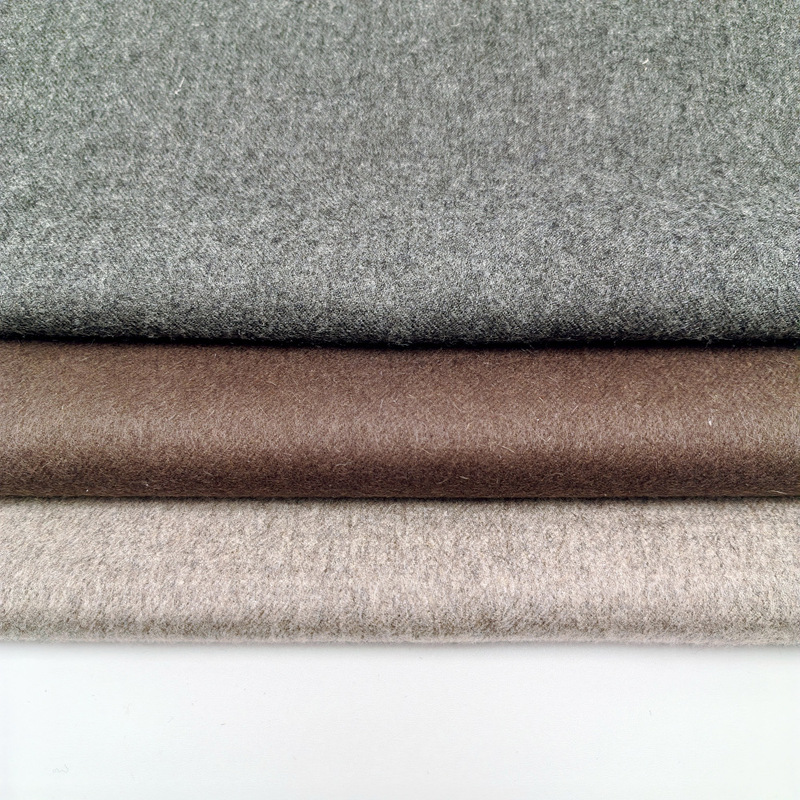 Mohair Silk Fine-Spun Flannel Wool Fabric Brushed 325g Coat Jacket down Jacket Fabric in Stock