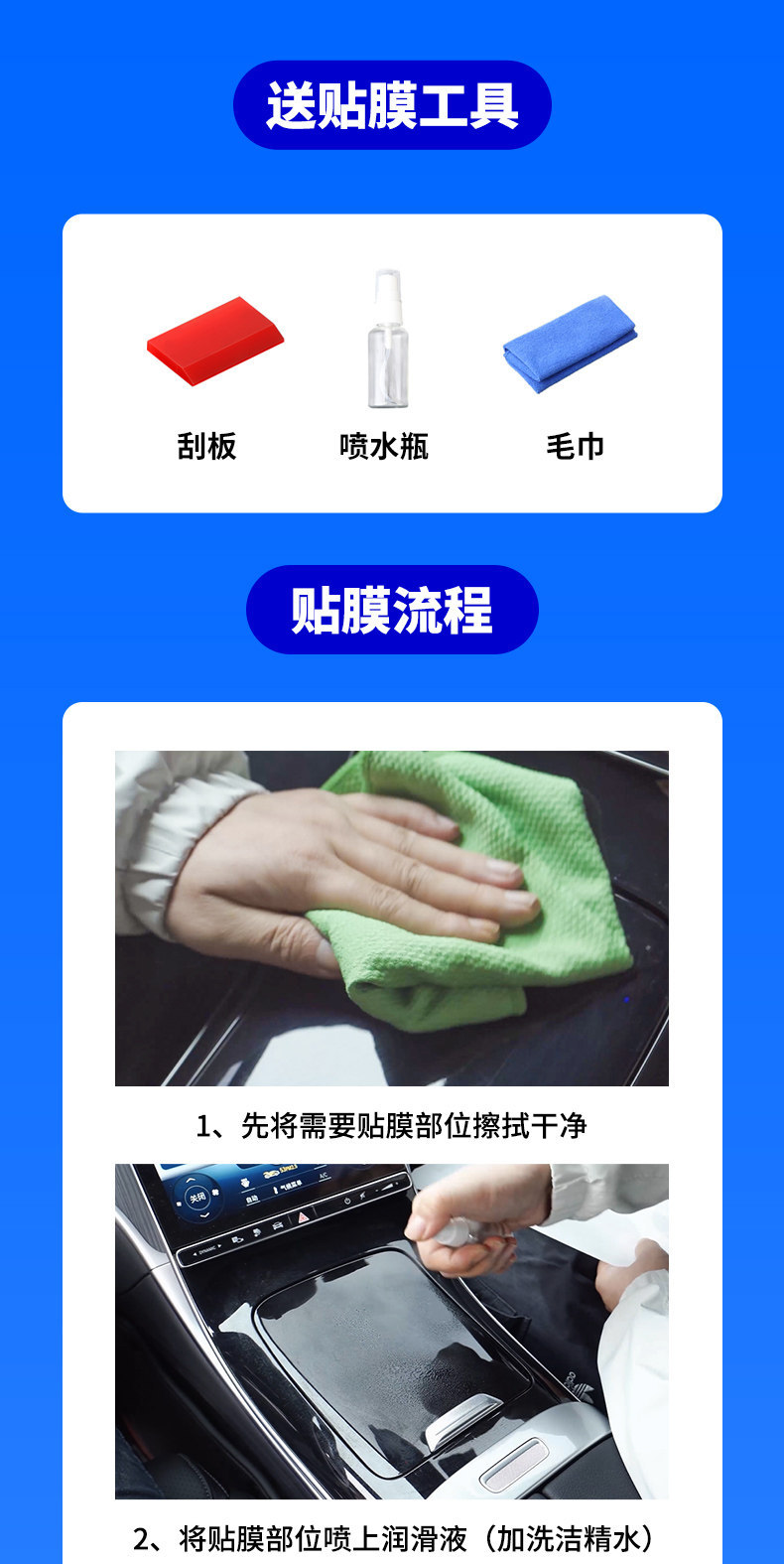Suitable for Mercedes-Benz C-Class C260L Interior Protective Film, Glc300 Central Control Film, Navigation Screen Tempered Film Modification