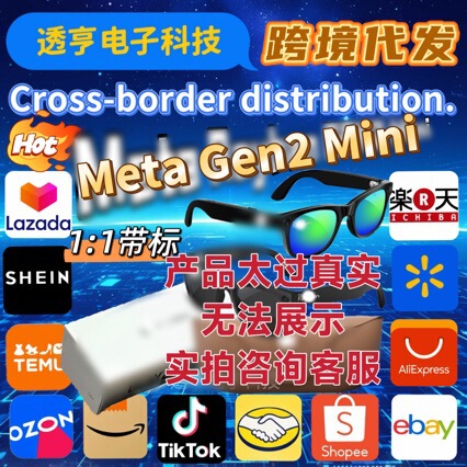 Cross-Border 1:1 with Label ∞Mini Gen2 Wayfarer Smart Glasses 800W for Photo and Video Shooting Ai Translation
