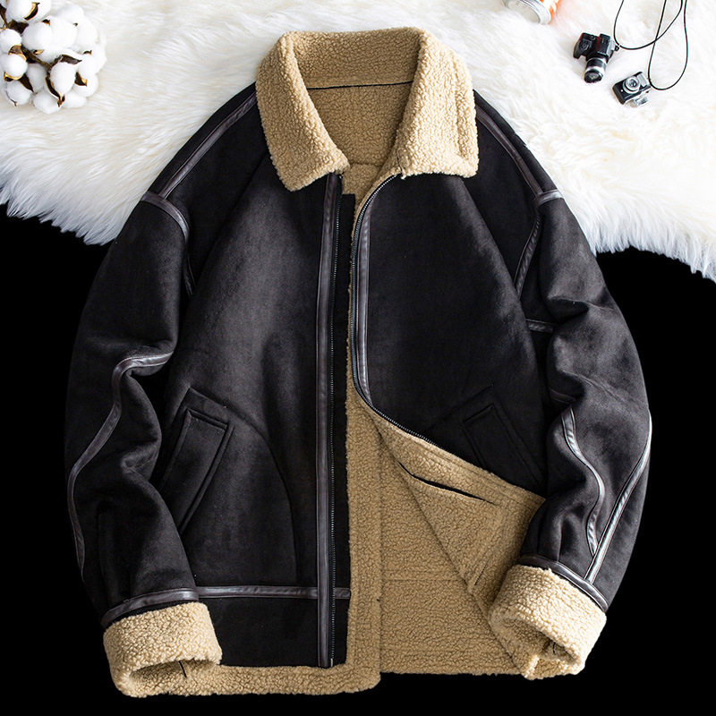 Herenkleding MF NY suède katoenen jas heren wintertrend in losse revers verdikte katoenen jas merk bont_voghion.com