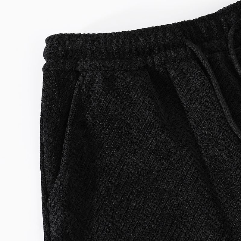 Herren Shorts Aus Eisseide Jacquard Muster Locker Sommer Freizeithose_voghion.com