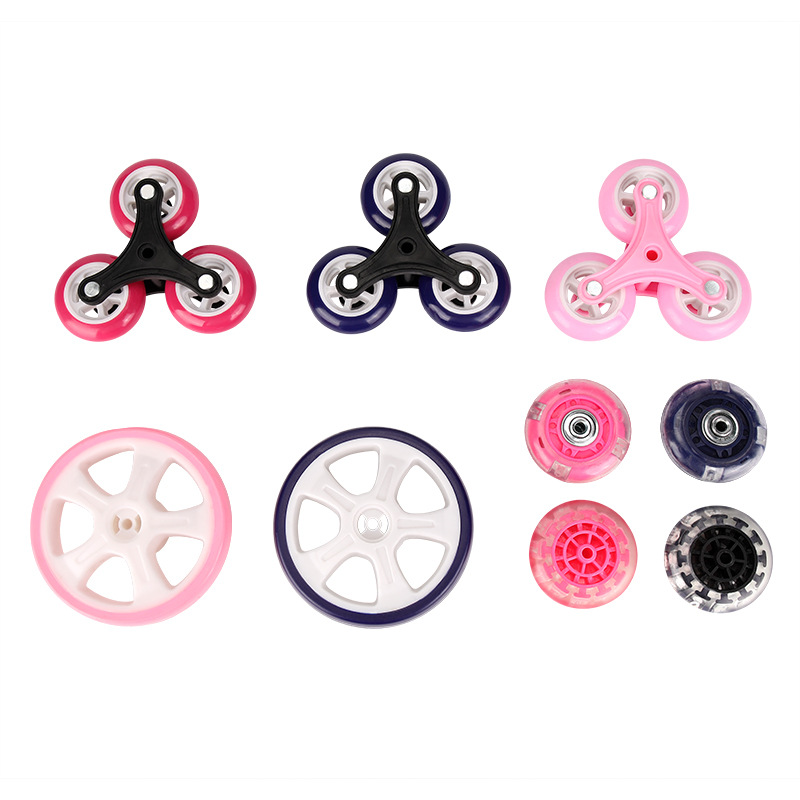 Mochila de estudiantes accesorios de bolsas de goma triangular actualización engrosado seis ruedas de cristal escalera de reemplazo accesorios de rueda