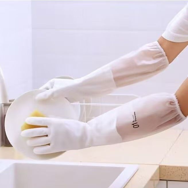 洗碗手套女橡胶胶皮厨房家务洁耐用型家用洗衣衣服用单层加长|undefined