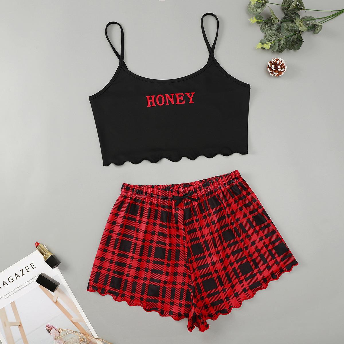 New letter HONEY printed suspender top a...