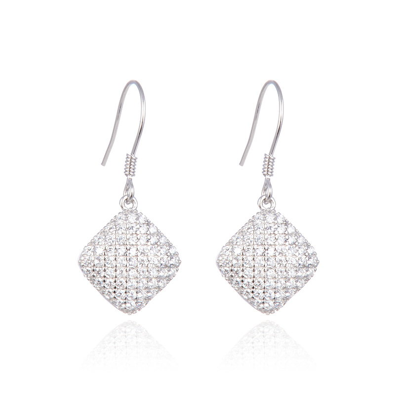 Corea del Sur nuevo estilo fresco estilo personalizado diamante joyería oído gancho s925 plata esterlina elegante diamante pendientes populares pendientes femeninos