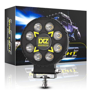 Dxz New Black Warrior Round Work Light Yellow and White Two-Color Cross-Border Car Off-Road Vehicle Modification Light