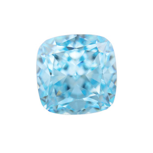 Fat Square Ice Flower Cut Zircon Synthetic Gemstone Pillow-Shaped Ring Face Light Sea Blue Loose Stone Ring Jewelry Accessories