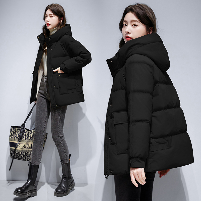 Brand pinzheng down jacket women's new short fashion loose thick warm hooded jacket off-season clearance Brand pinzheng down jacket women's new short fashion loose thick warm hooded jacket off-season clearance
